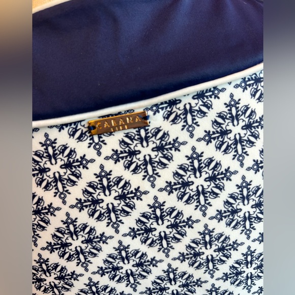 Smart navy & white Tunic Dress in UPF 50 fabric. - Picture 8 of 9